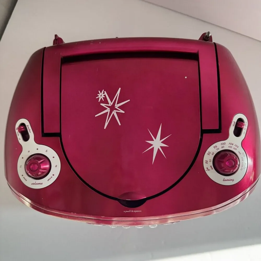 Nextplay Hot Pink Glitz & Glitter AM/FM Cd BOOMBOX NP400GB Works & Sounds Great - Picture 5 of 16